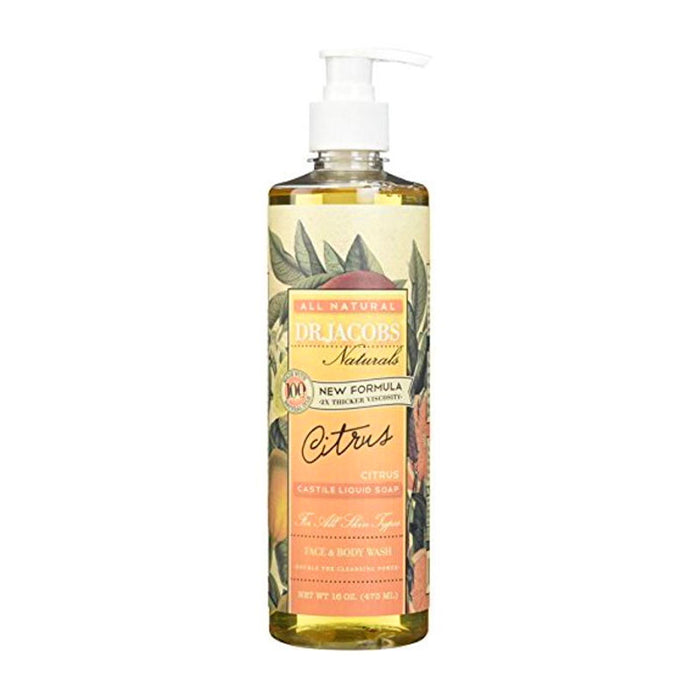 Dr. Jacobs Naturals Face & Body Wash, Citrus 16 Oz.