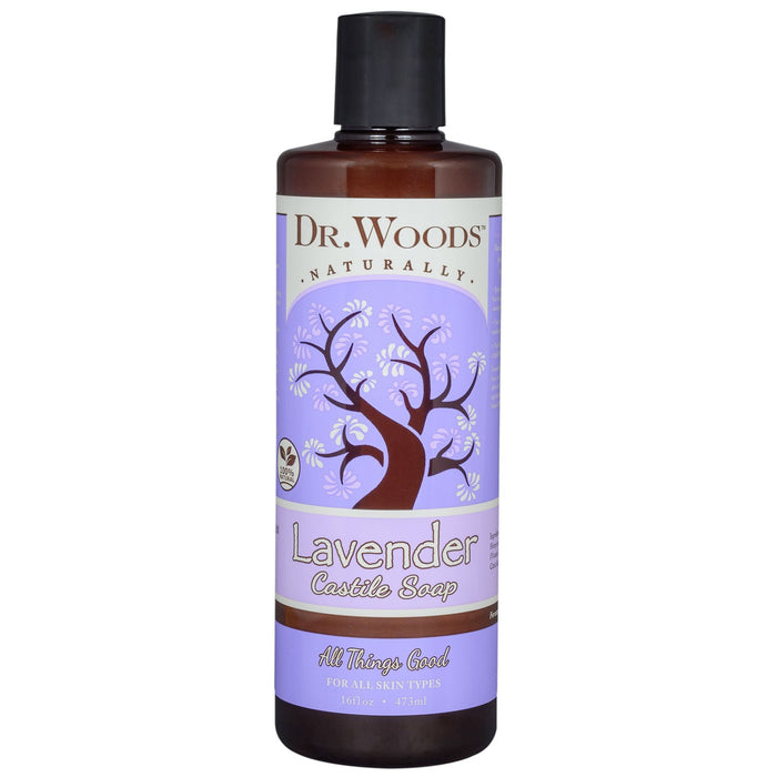 Dr Woods Castile Soap Soothing Lavender, 16 Oz.