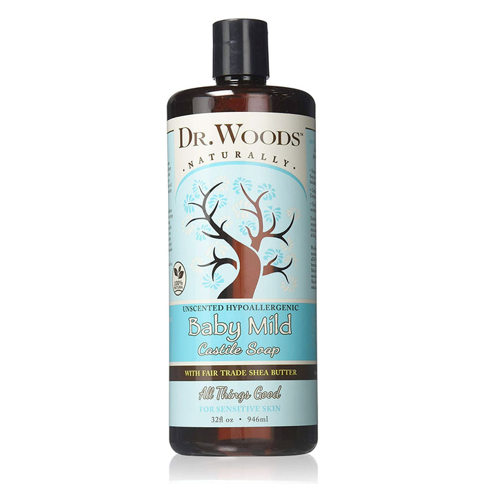 Dr Woods Shea Vision Pure Castile Soap Baby Mild With Organic Shea Butter, 32 Oz.