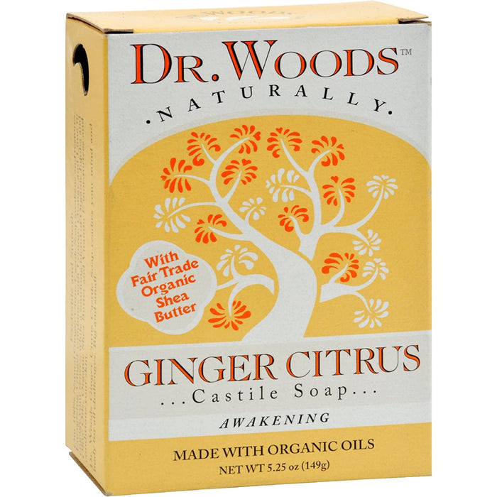 Dr. Woods Castile Bar Soap Ginger Citrus, 5.25 Oz.