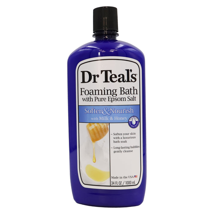 Dr Teals Epsom Salt Foaming Bath Soften Milk Honey, 34 Oz.