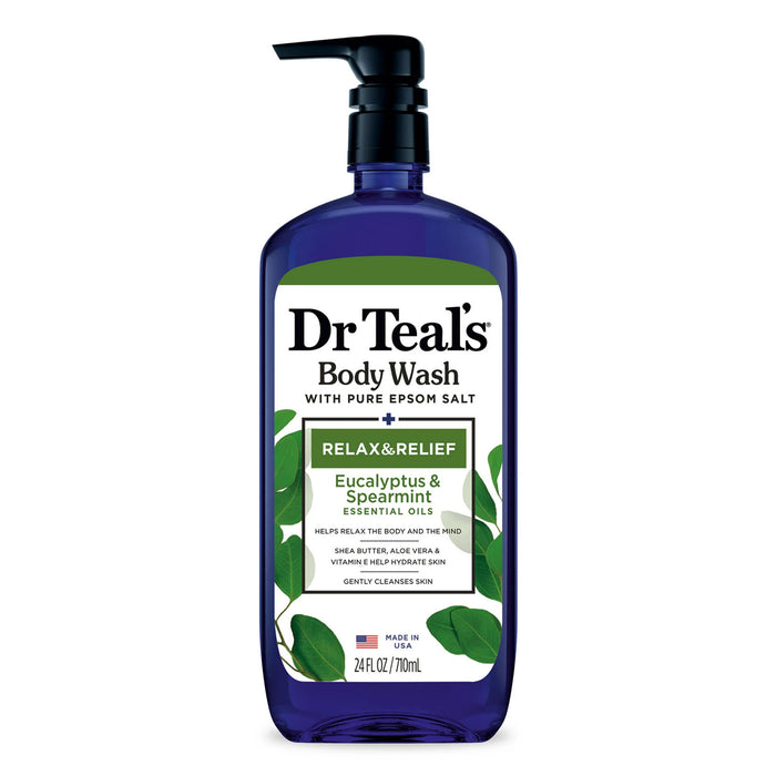 Dr Teals Epsom Salt Body Wash Relieve Eucalyptus 24 Oz.