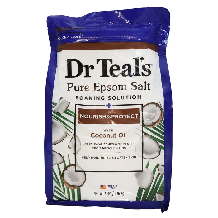 Dr Teals Epsom Salt Soaking Solution Coconut Oil 3 LB.
