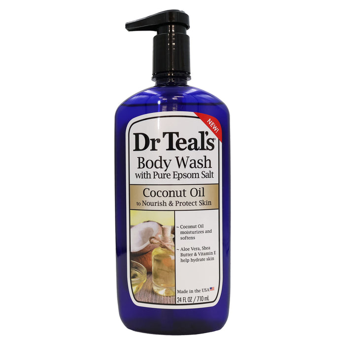 Dr Teals Epsom Salt Body Wash Nourish and Protect with Coconut Oil 24 Oz.