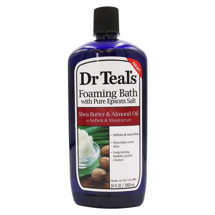 Dr Teals Epsom Salt Foaming Bath Shea Butter and Almond Oil 34 Oz.