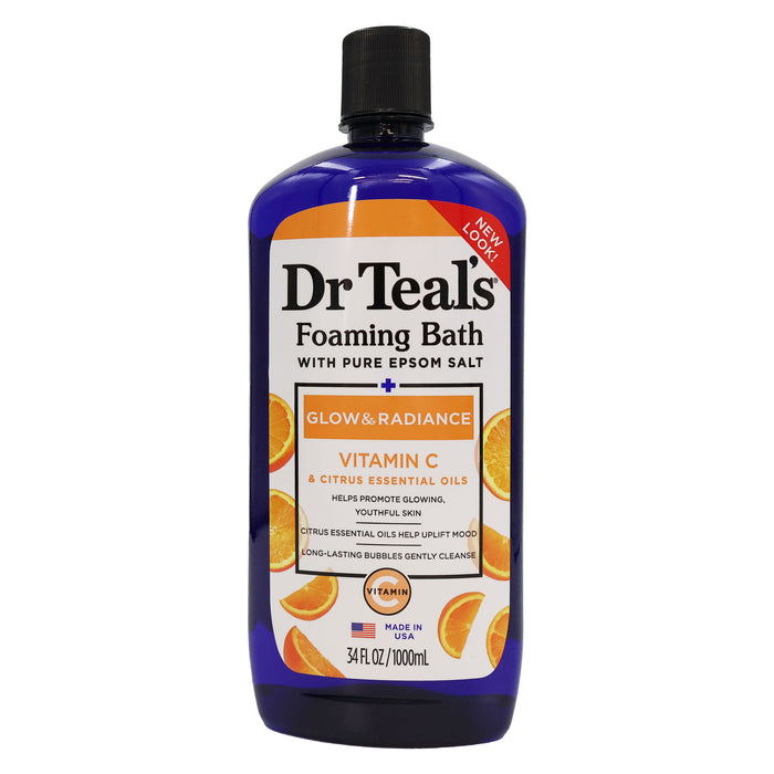 Dr Teals Epsom Salt Foaming Bath Glow Radiance 34 Oz.
