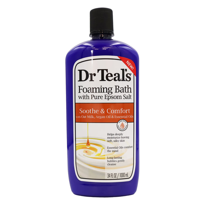 Dr Teals Epsom Salt Foaming Bath Oat Milk and Argan Oil 34 Oz.
