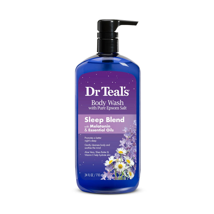Dr Teals Epsom Salt Body Wash Sleep Blend with Melatonin 24 Oz.
