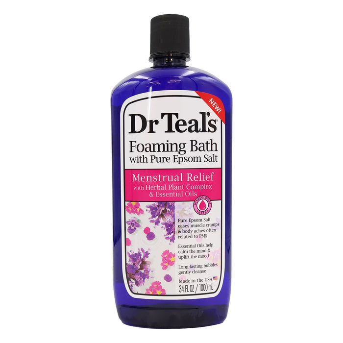 Dr Teals Epsom Salt Foaming Bath Menstrual Relief, 34 Oz.