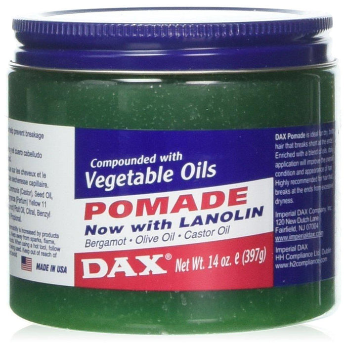 Dax Pomade with Lanolin Compounded with Vegetable Oils, 14 Oz.