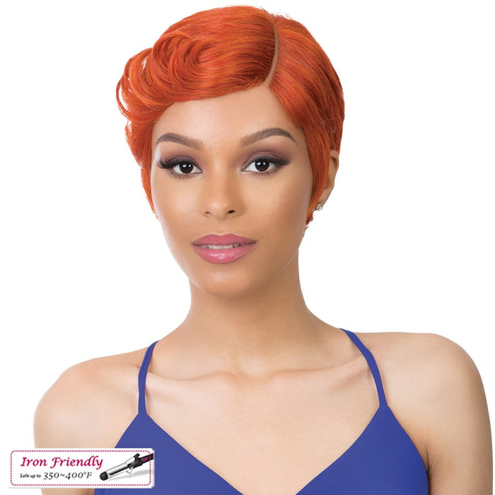 100% Synthetic Hair Iron Friendly Wig Eve,Copper orange