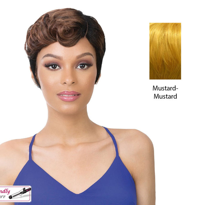100% Synthetic Hair Iron Friendly Wig Eve,Mustard