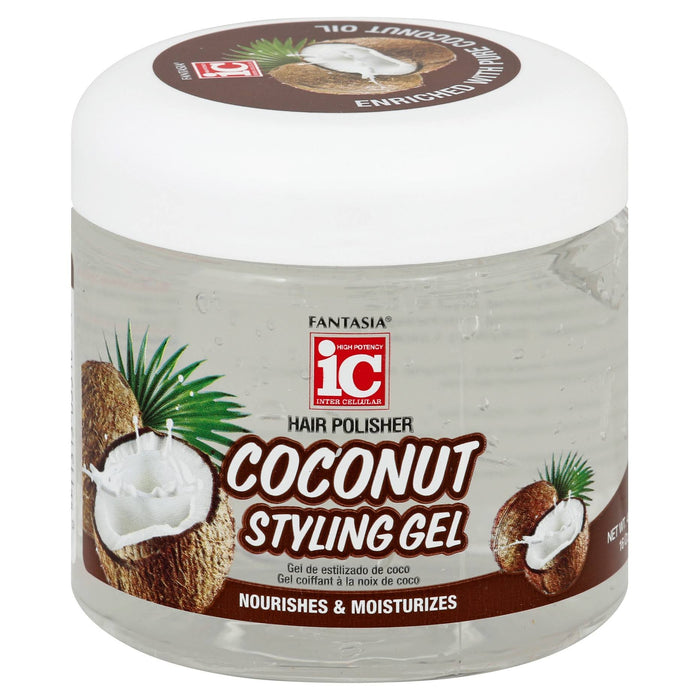Fantasia IC Hair Polisher Coconut Styling Gel, 16 Oz