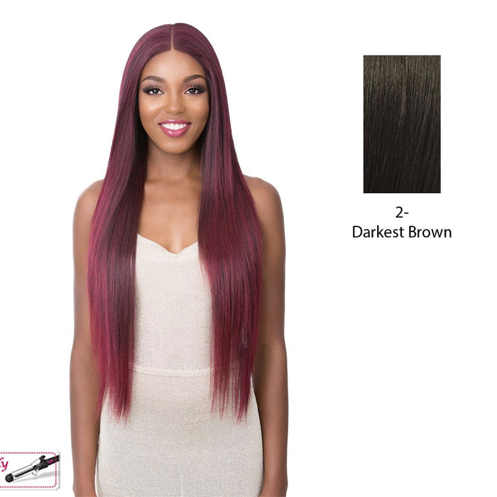 13"X6" Synthetic Hair Frontal Swiss Lace Wig Desiree,Darkest brown