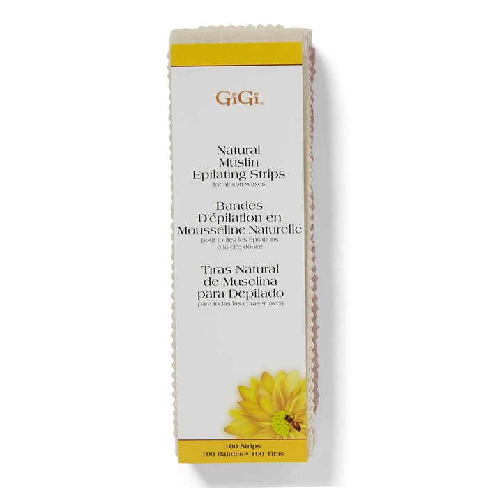 Gigi Natural Muslin Strips Large 3" x 9", 100 Strips