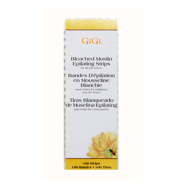 Gigi Bleached Muslin Epilating Strips, Small 1.75" x 4.5"