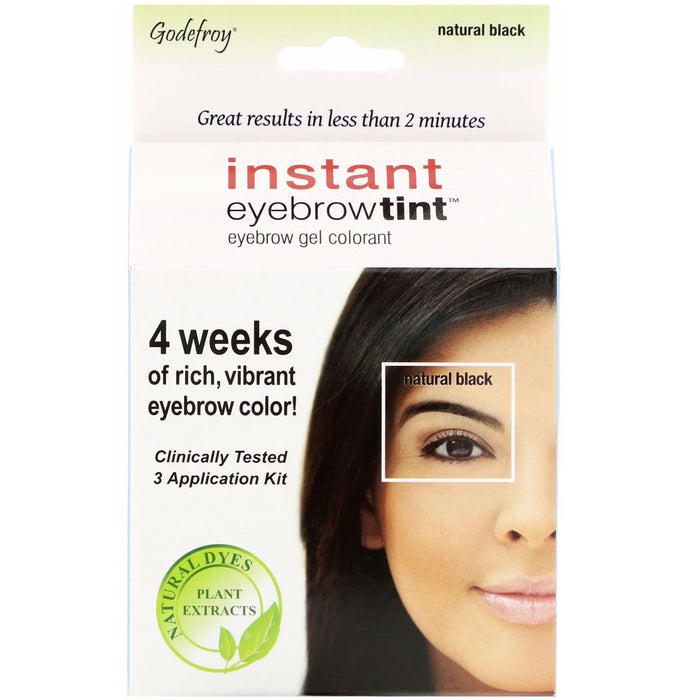 Godefroy Instant Eyebrow Tint, 3 Applications, Natural Black
