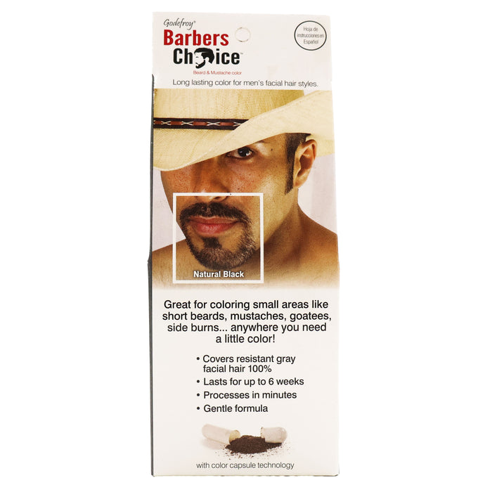 Godefroy Barbers Choice Beard And Mustache Color, Natural Black