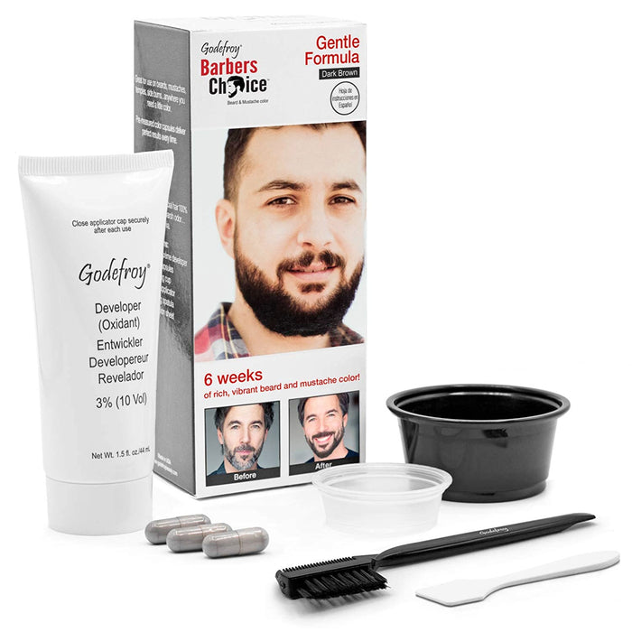 Godefroy Barbers Choice Beard and Mustache Color, 3 Application2, Dark Brown