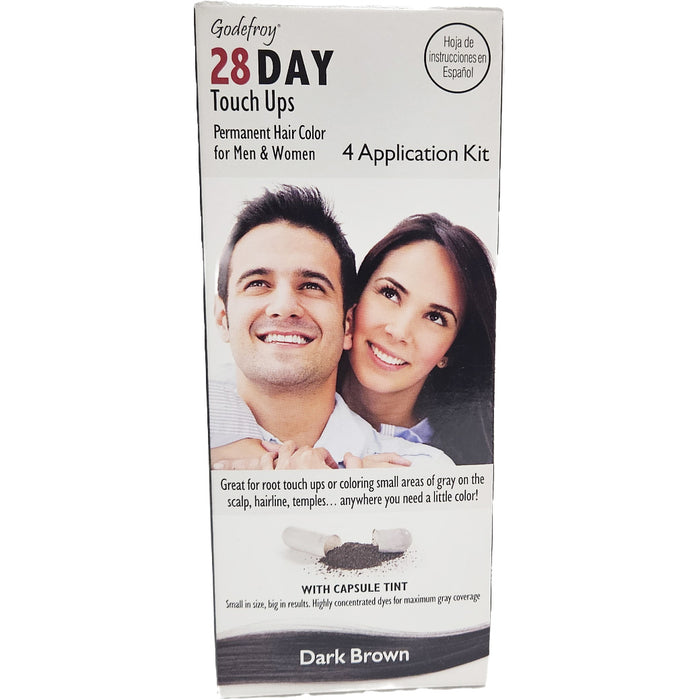 Godefroy 28 Day Touch Ups Permanent Hair Color for Men Women, Dark Brown