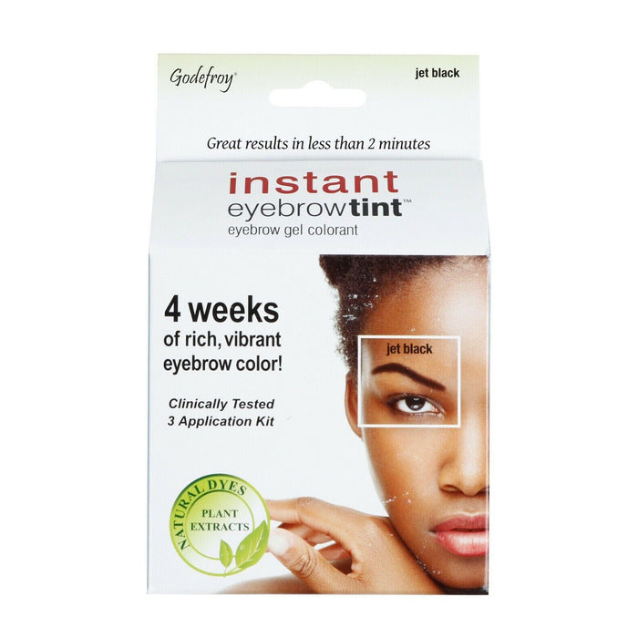Godefroy Instant Eyebrow Tint, 3 Applications, Jet Black