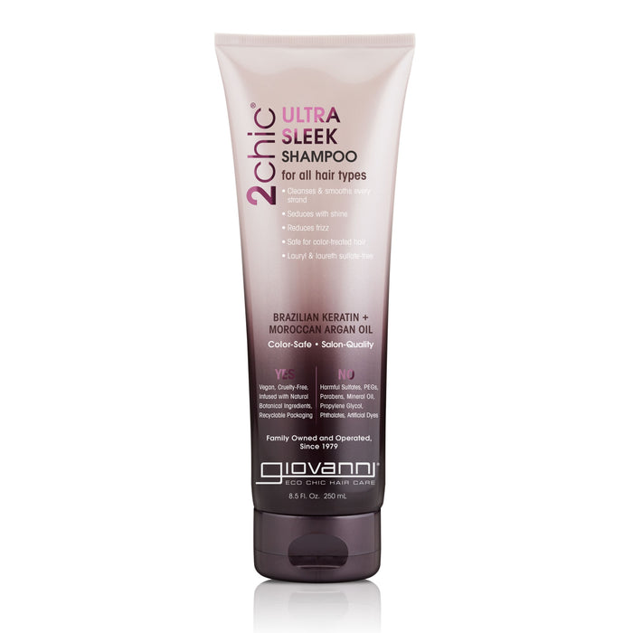 Giovanni 2Chic Sleek Shampoo Keratin Argan Oil, 8.5 Oz.
