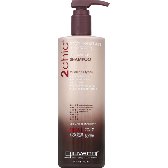 Giovanni 2Chic Conditioner, Ultra Sleek, Brazilian Keratin Argan Oil, 24 Oz