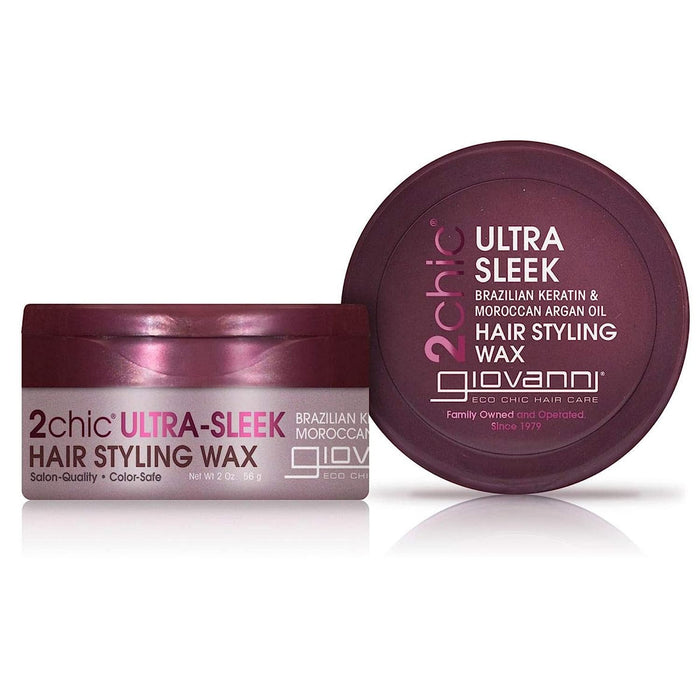 Giovanni 2Chic Sleek Hair Styling Wax Keratin Argan Oil, 2 Oz.