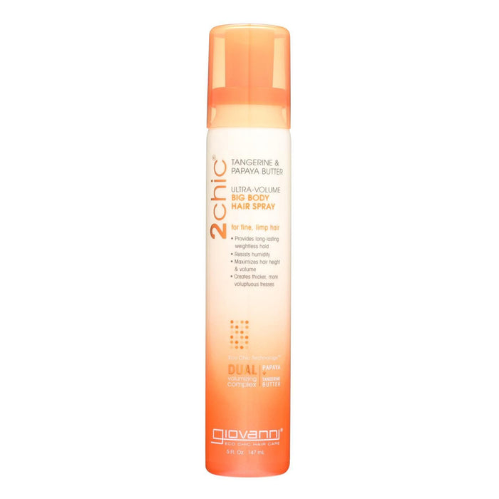 Giovanni 2Chic Hair Spray, Big Body, Ultra Volume, Tangerine & Papaya Butter, 5 Oz