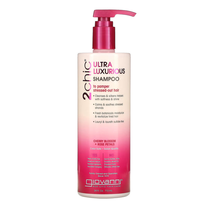 Giovanni Hair Care Products 2Chic Shampoo Cherry Blossom And Rose Petals, 24 Oz