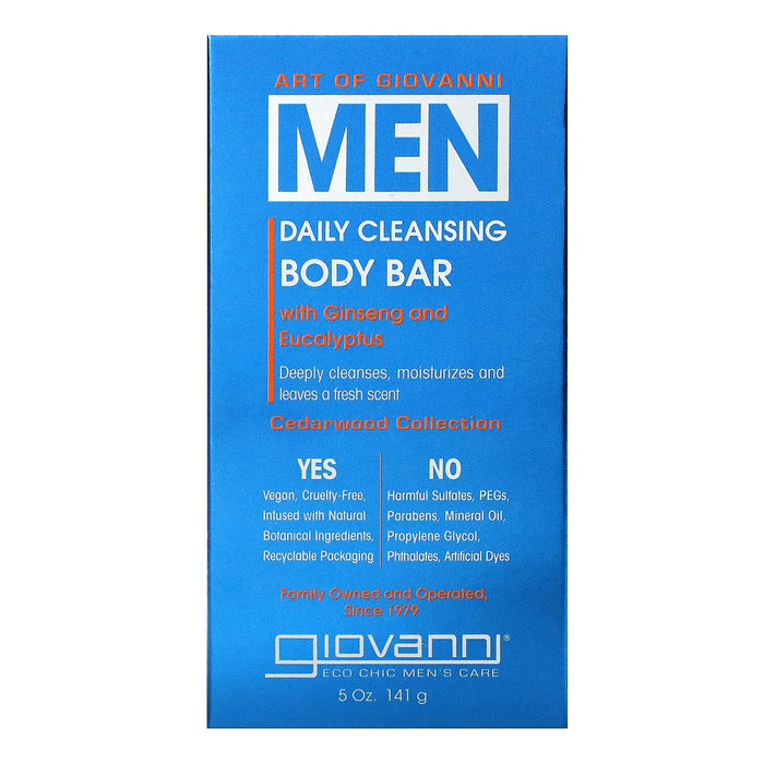 GIOVANNI MEN Daily Cleansing Body Bar, 5 Oz