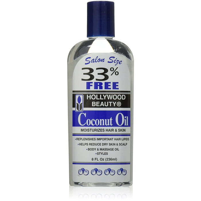 Hollywood Beauty Coconut Oil Moisturizes Hair Skin 8 Oz