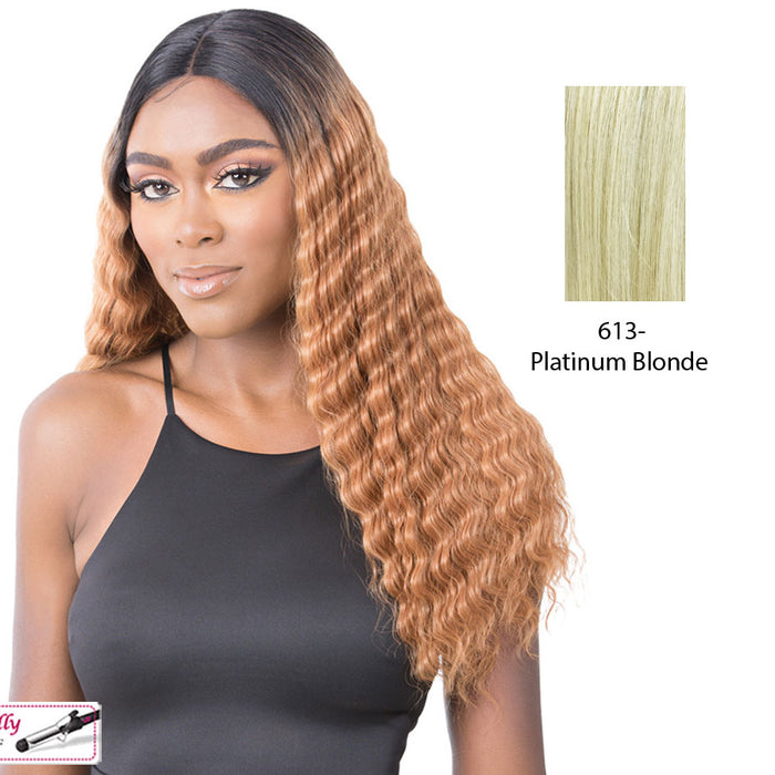 Synthetic Hd Lace Crimped Hair 3,Platinum blonde