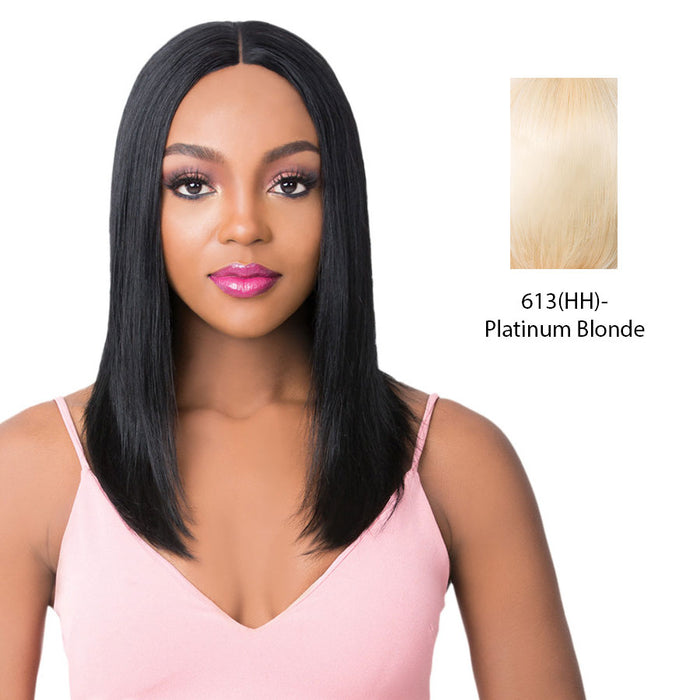 Brazilian Human Hair Swiss Lace Front Wig Alessia,Platinum blonde