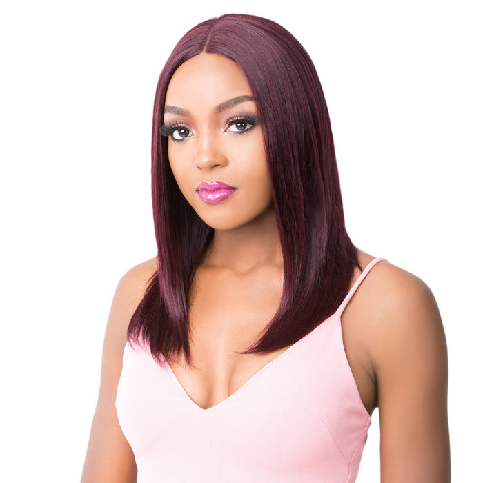 Brazilian Human Hair Swiss Lace Front Wig Alessia,Dark wine