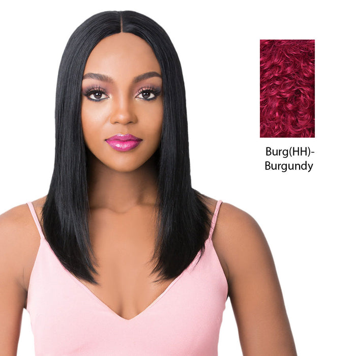 Brazilian Human Hair Swiss Lace Front Wig Alessia,Burgundy