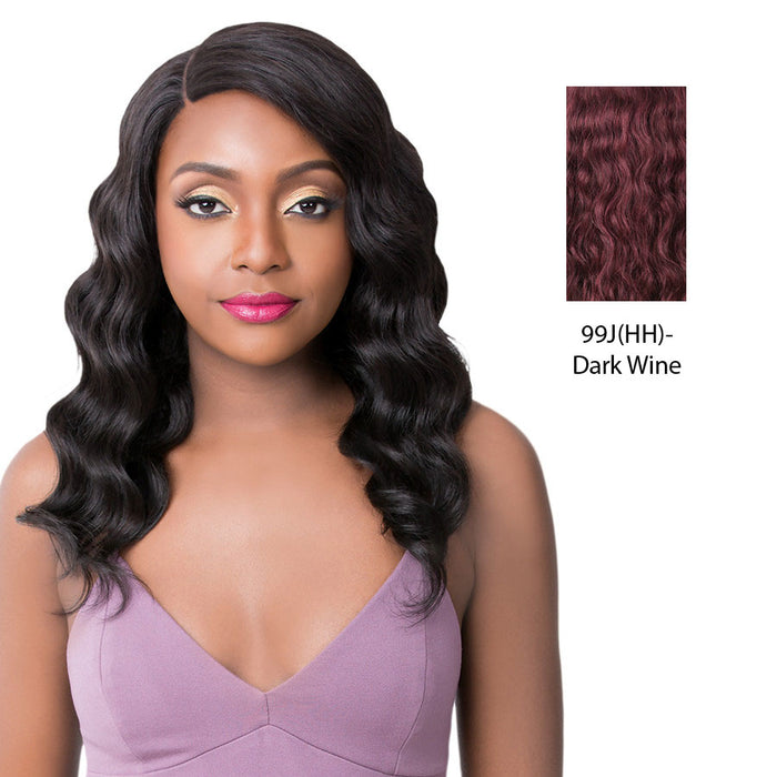 Brazilian Human Hair Swiss Lace Front Wig Galexia,Dark wine