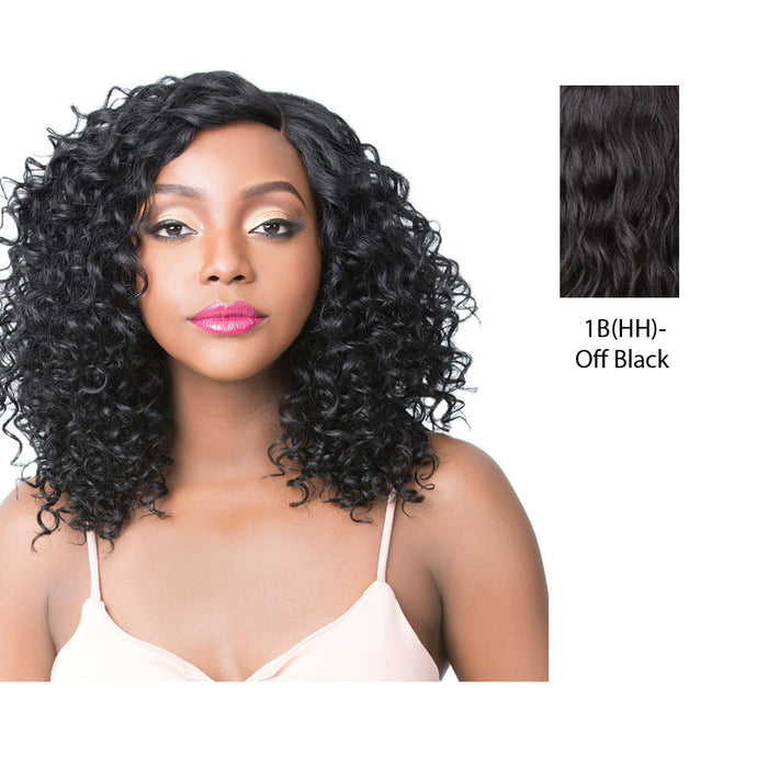 Brazilian Human Hair Swiss Lace Front Wig Jamica,Off black