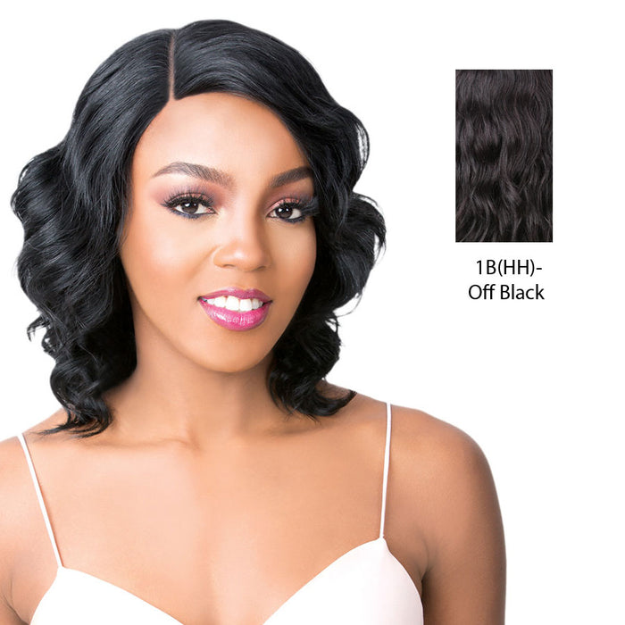 100% Brazilian Human Hair Swiss Lace Front Wig S Lace Lili,Off black