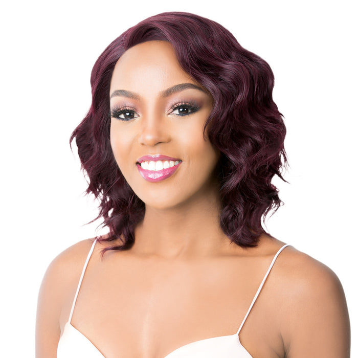 100% Brazilian Human Hair Swiss Lace Front Wig S Lace Lili,Dark wine