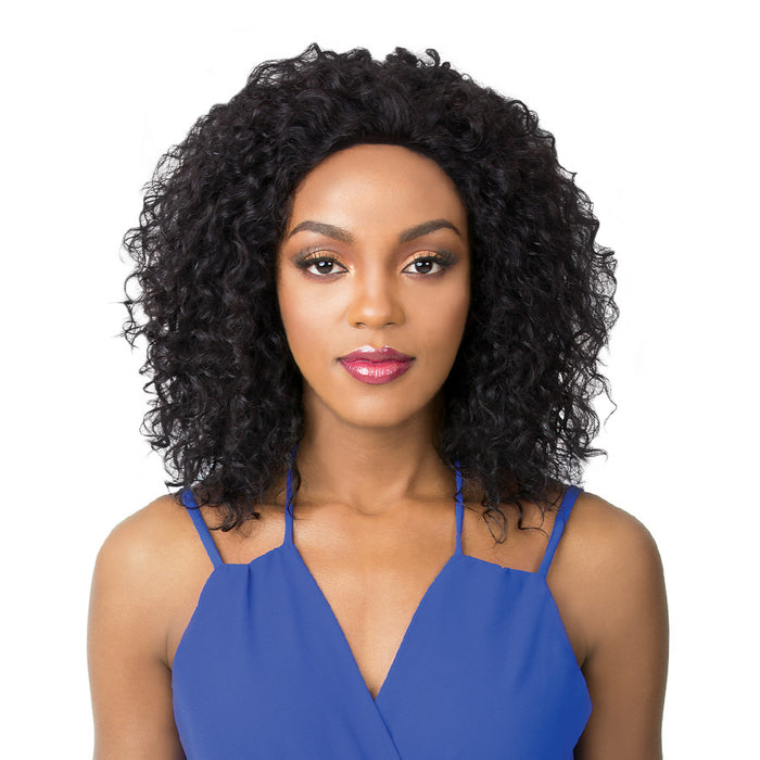 Human Hair Salon Remi Swiss Lace Front Wig S Lace Wet N Wavy Jerry,Off black