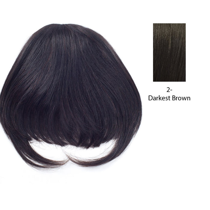 100% Remi Human Hair Top Wig, Comfort For Life Remi Top Bang,Darkest brown