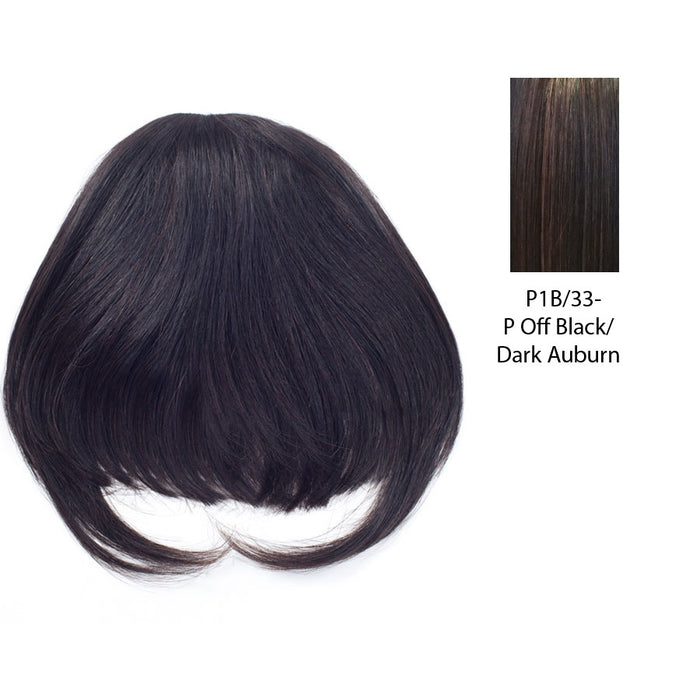 100% Remi Human Hair Top Wig, Comfort For Life Remi Top Bang,Off black base with dark auburn highlights