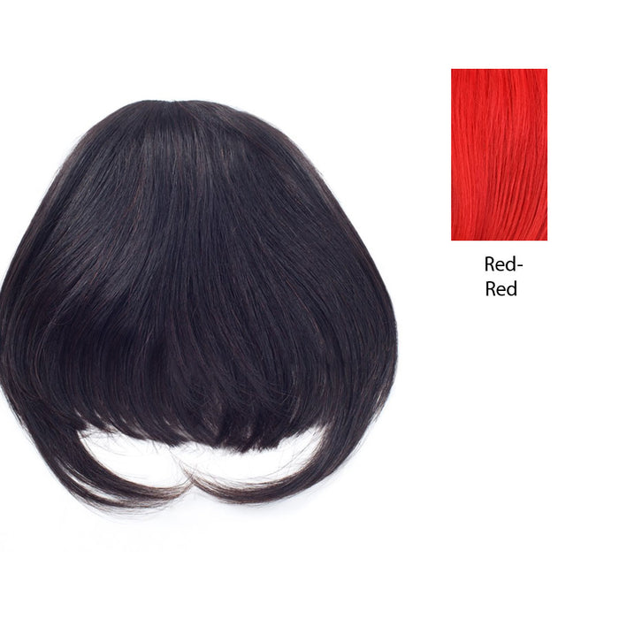Remi Top Piece Human Hair Clip On Bang,Red