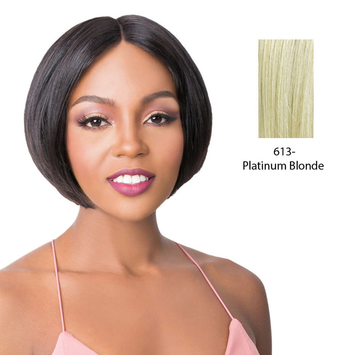 100% Brazilian Human Hair Swiss Lace Front Wig,Platinum blonde