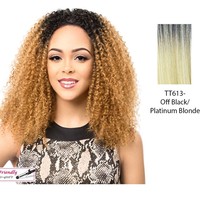 Synthetic Half Wig Asta,Platinum blonde with dark roots