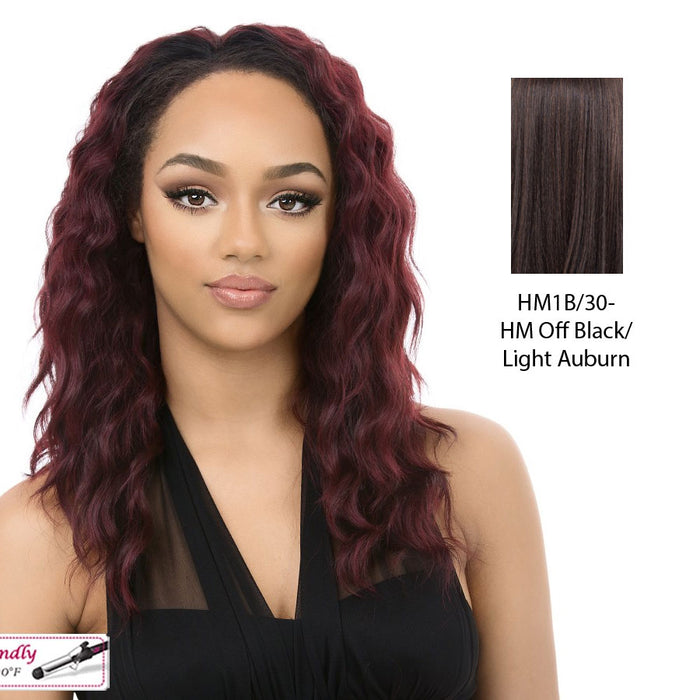 Synthetic Hair Half Wig Aw Dominican Girl,Highlight mix off black/light auburn