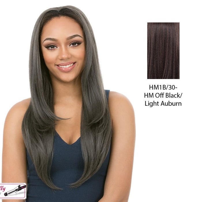 Synthetic Hair Half Wig Aw London Girl,Highlight mix off black/light auburn
