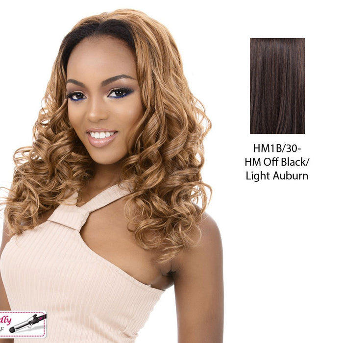 Synthetic Hair Half Wig Aw Miami Girl,Highlight mix off black/light auburn