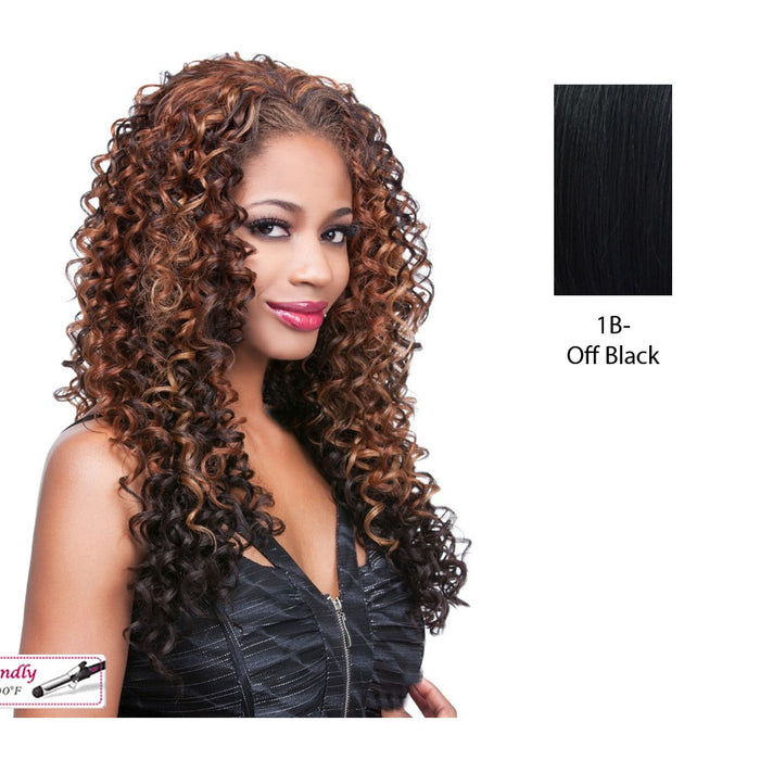 Iron Friendly Hw Half Wig Denise,Off black